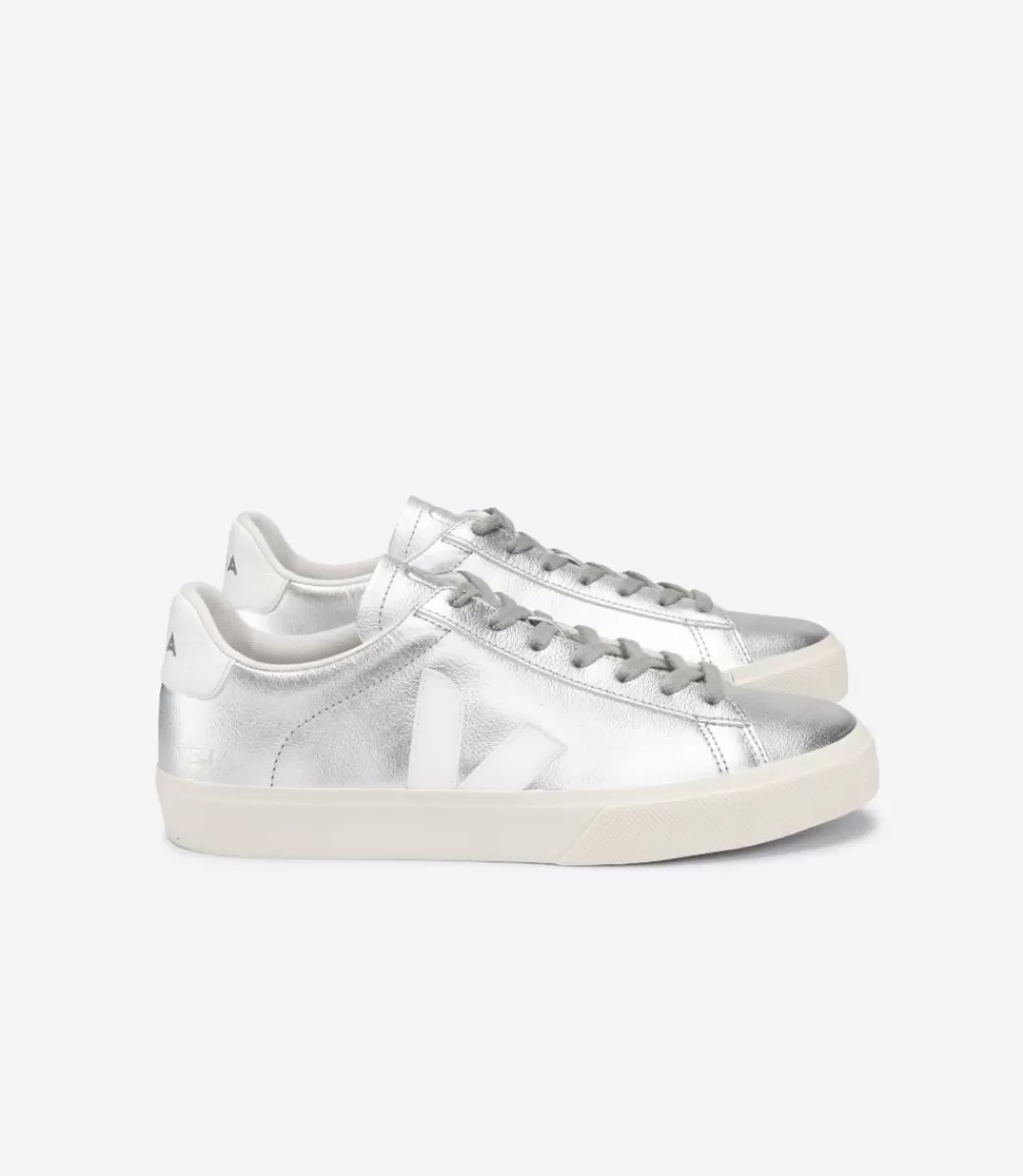 CAMPO LEATHER SILVER WHITE>VEJA Online
