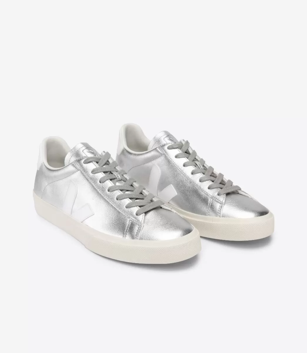 CAMPO LEATHER SILVER WHITE>VEJA Online