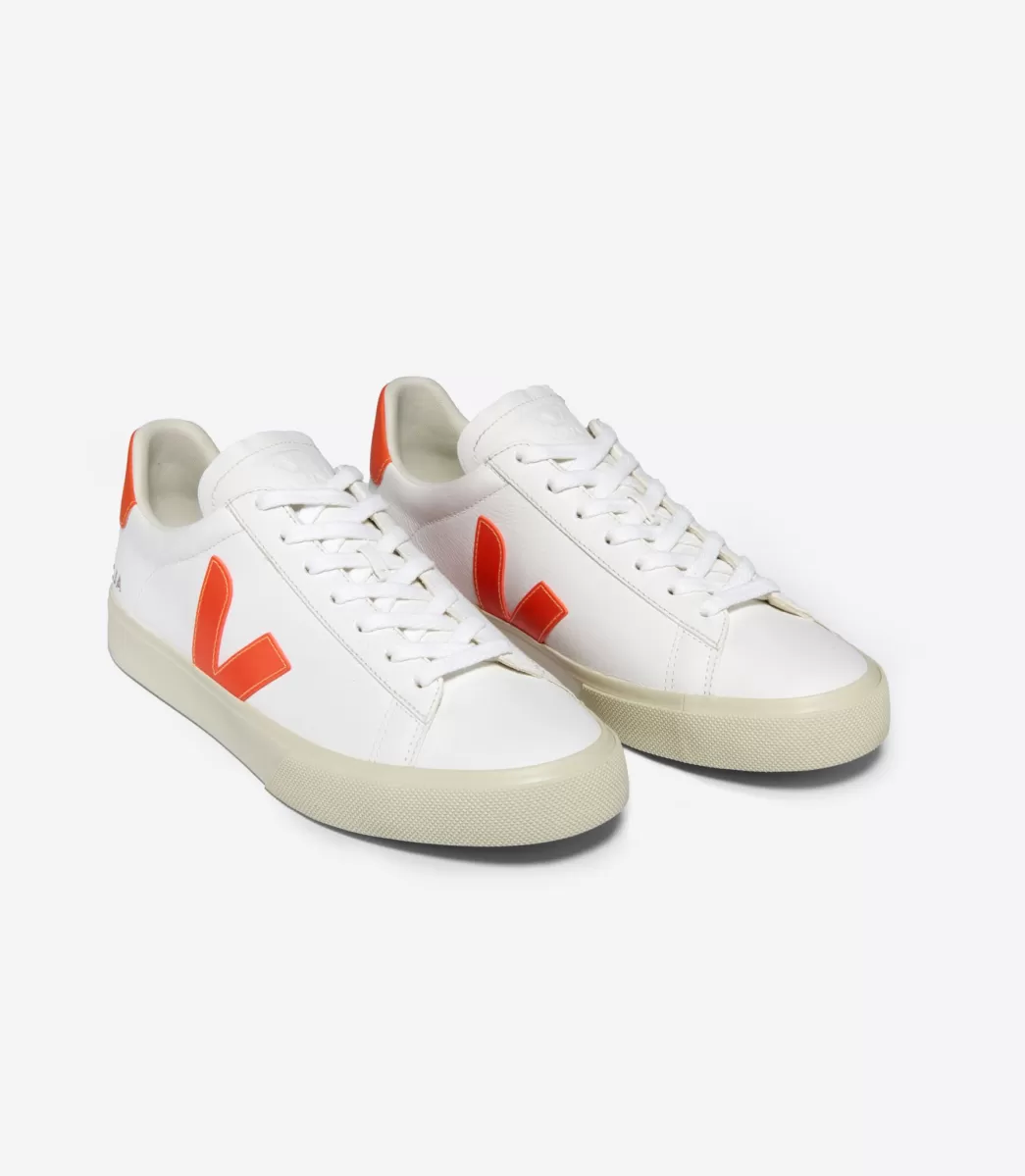 CAMPO LEATHER WHITE ORANGE FLUO>VEJA Cheap