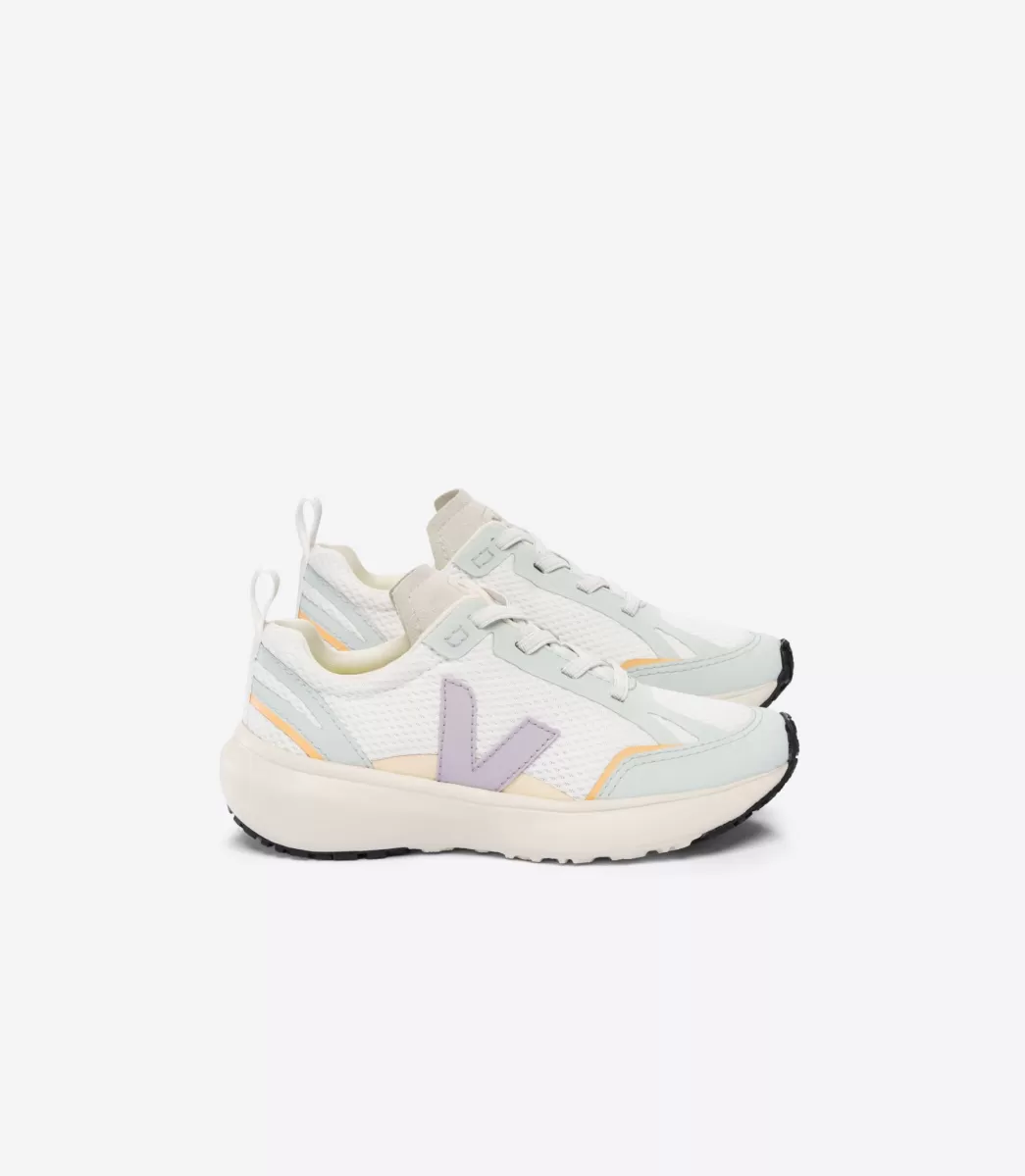 CANARY ELASTIC LACES ALVEOMESH WHITE PARME>VEJA Best Sale