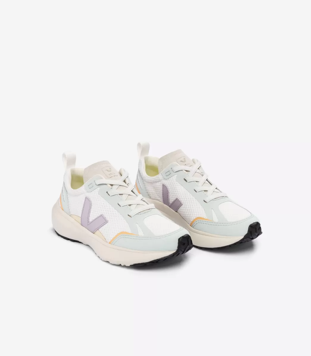 CANARY ELASTIC LACES ALVEOMESH WHITE PARME>VEJA Best Sale