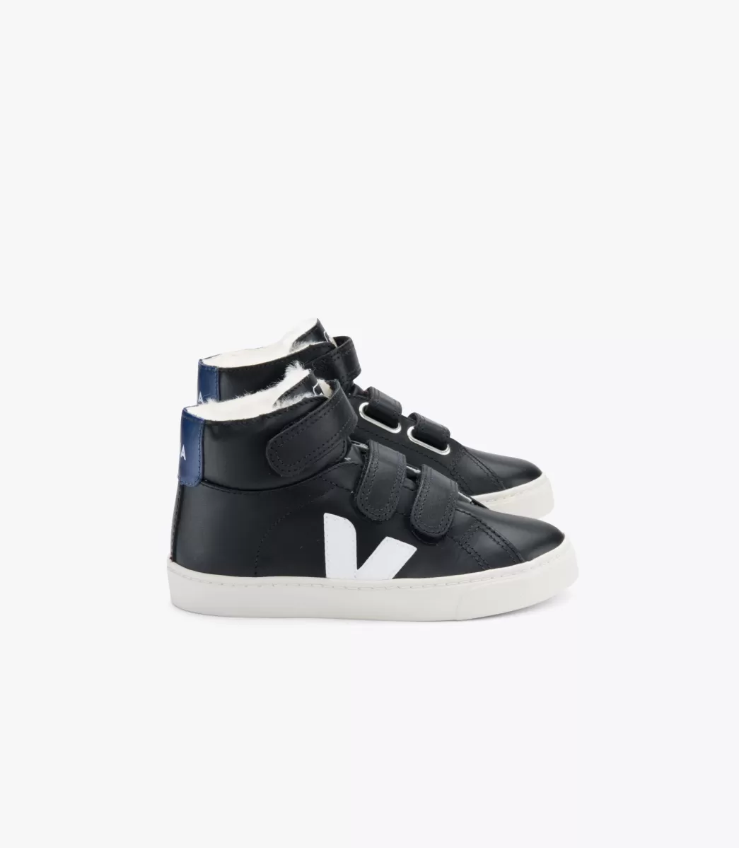 ESPLAR MID FURED LEATHER BLACK COBALT>VEJA Sale
