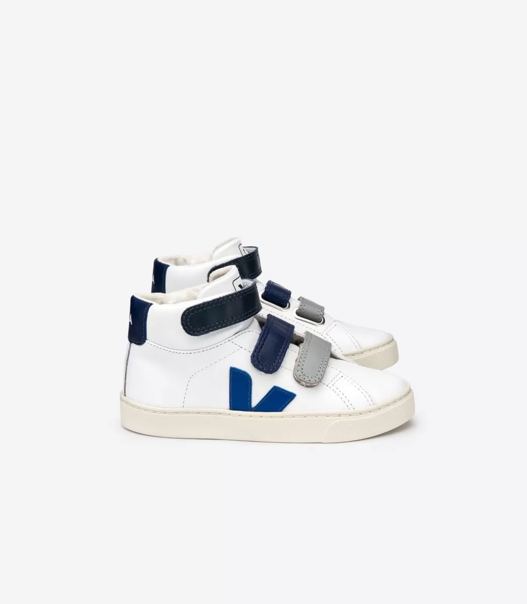 ESPLAR MID LEATHER WHITE BLUE>VEJA Discount