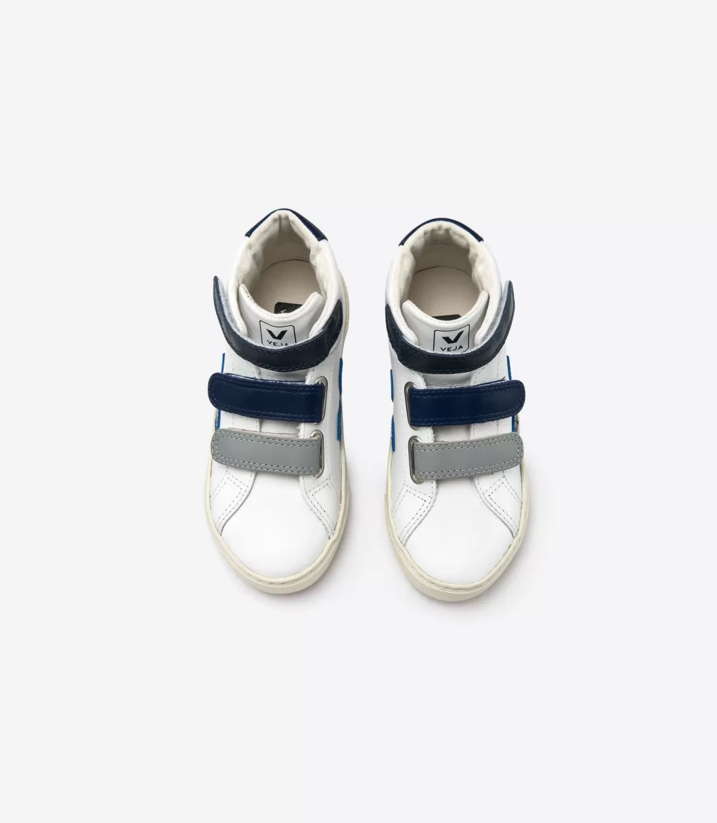 ESPLAR MID LEATHER WHITE BLUE>VEJA Discount