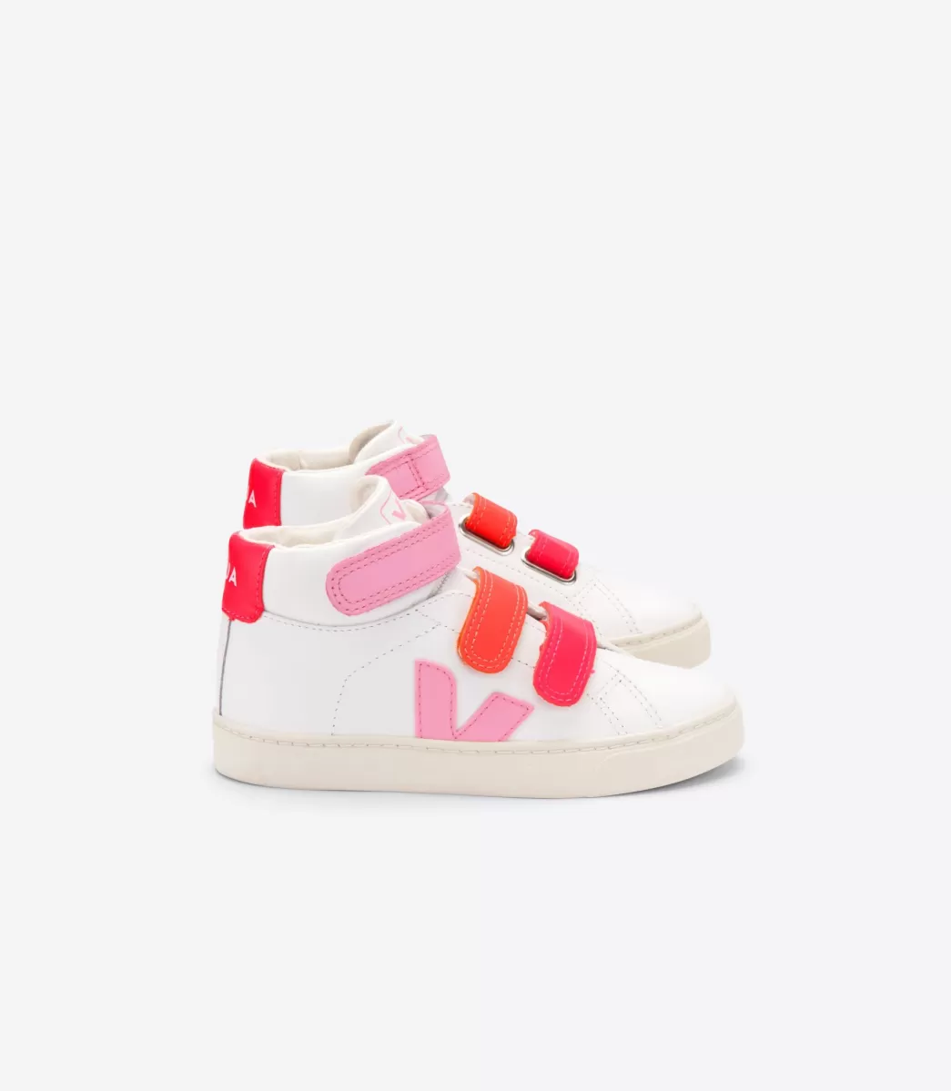 ESPLAR MID LEATHER WHITE MULTICO PINK>VEJA New