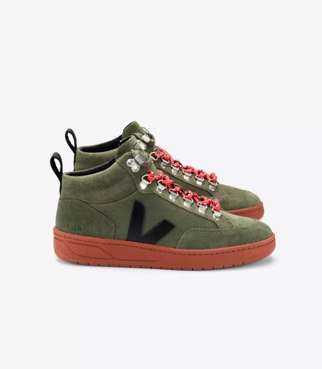 RORAIMA SUEDE OLIVE BLACK RUST SOLE>VEJA Cheap
