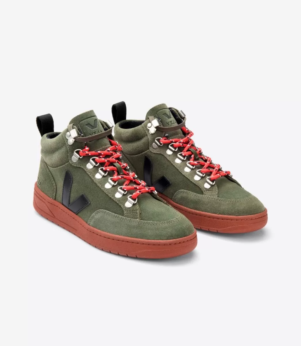 RORAIMA SUEDE OLIVE BLACK RUST SOLE>VEJA Cheap