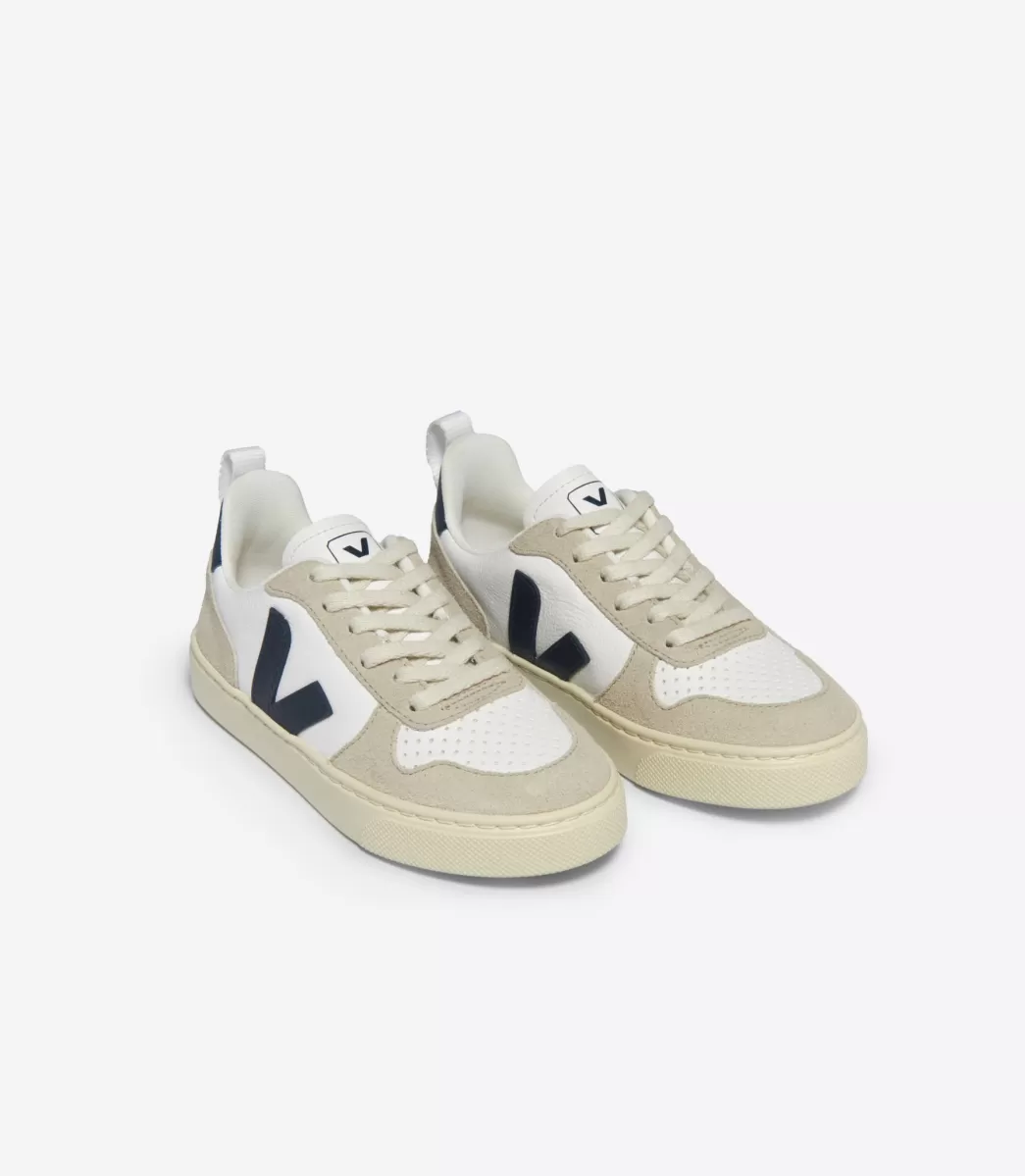V-10 LACES LEATHER WHITE NAUTICO ALMOND>VEJA New