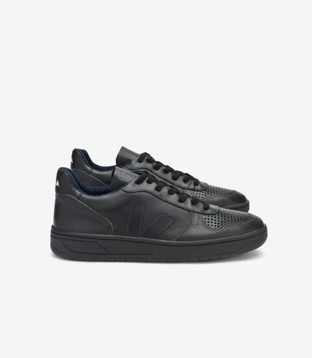 V-10 LEATHER BLACK BLACK>VEJA Cheap