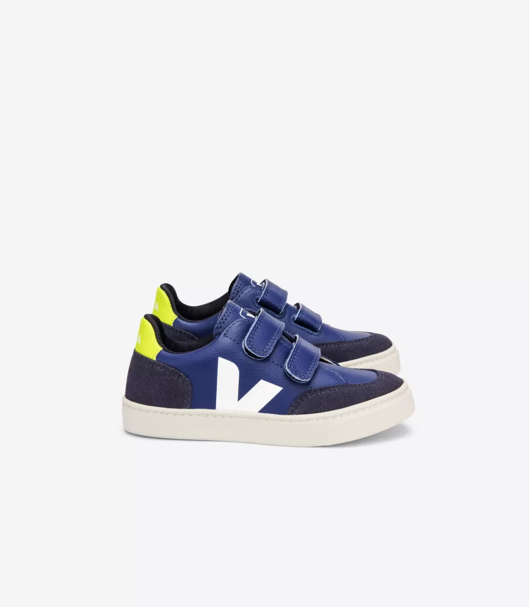 V-12 LEATHER COBALT WHITE JAUNE FLUO>VEJA Best