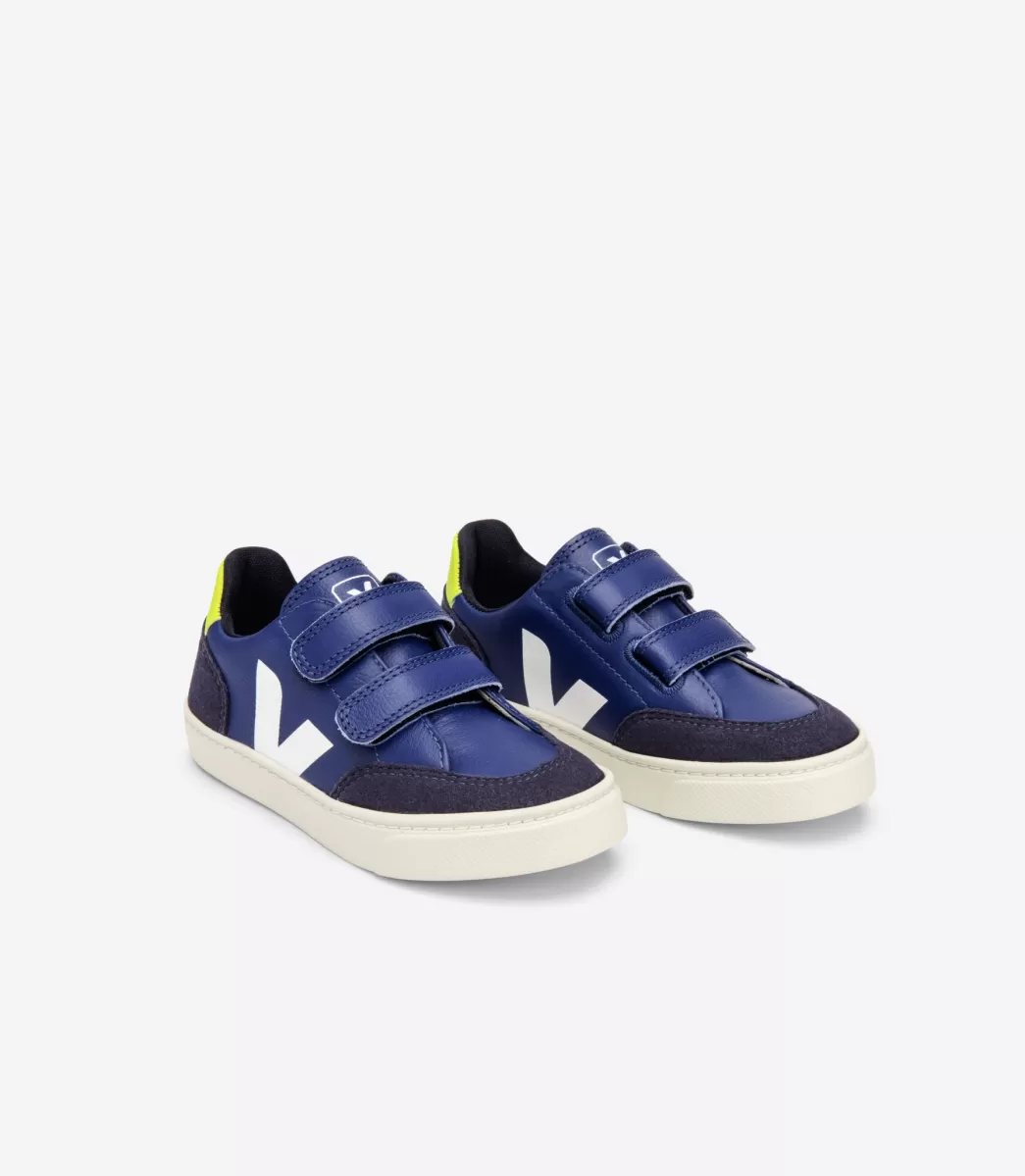 V-12 LEATHER COBALT WHITE JAUNE FLUO>VEJA Best