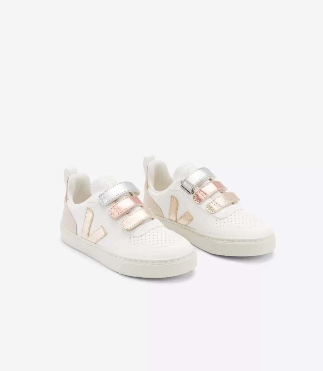 V-10 LEATHER MULTICO WHITE SHINY>VEJA Sale