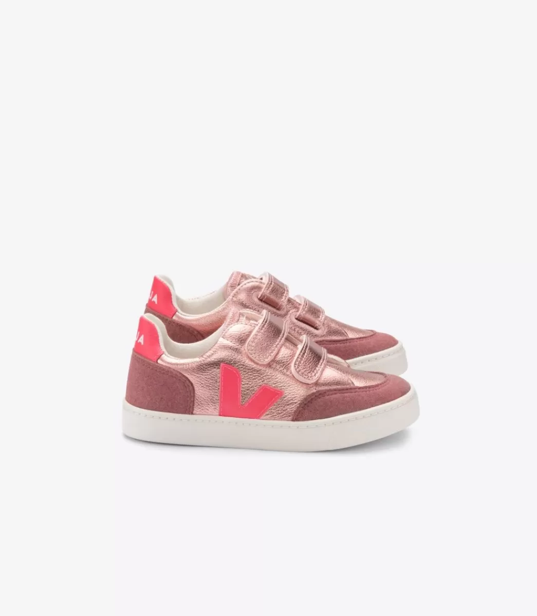 V-12 LEATHER NACRE ROSE FLUO>VEJA Sale