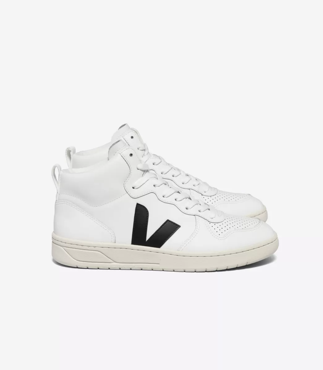 V-15 LEATHER WHITE BLACK>VEJA Online