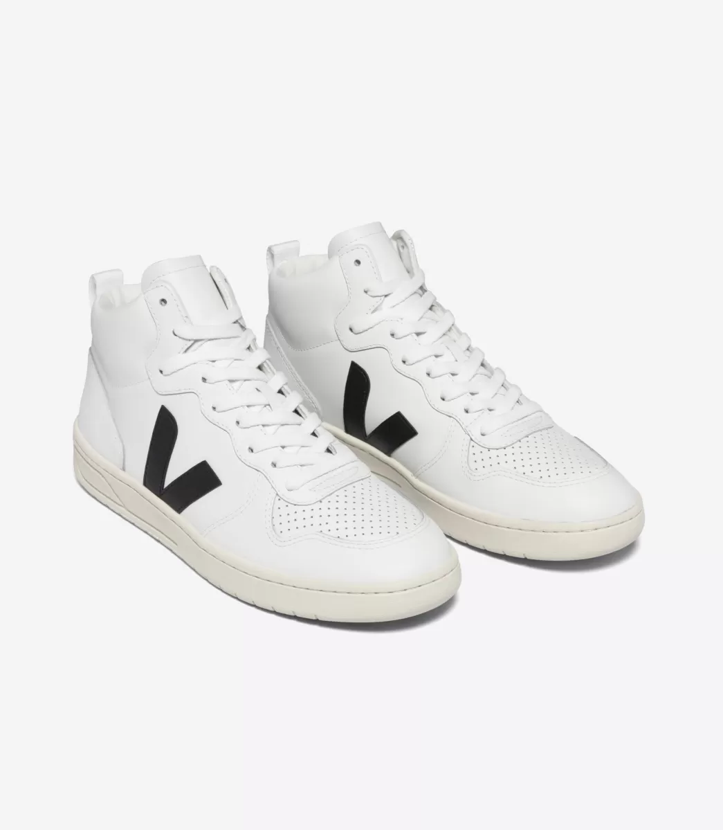 V-15 LEATHER WHITE BLACK>VEJA Online