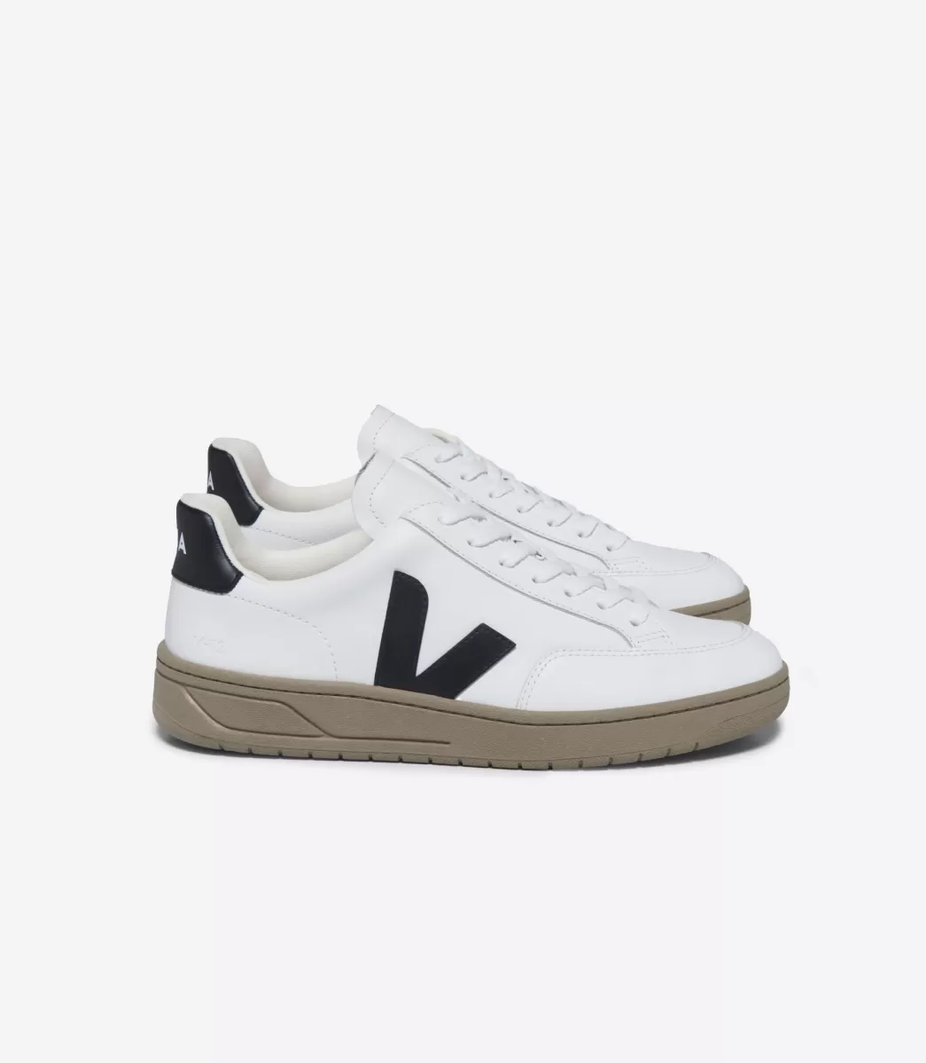 V-12 LEATHER WHITE BLACK DUNE>VEJA Fashion