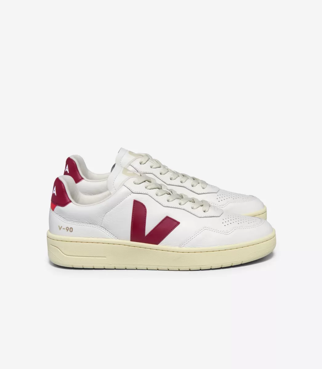 V-90 LEATHER WHITE MARSALA>VEJA Cheap