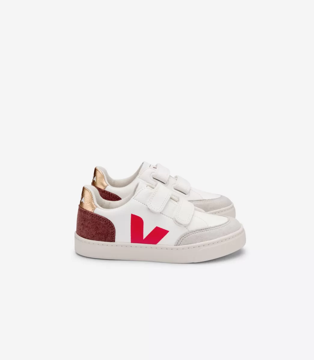 V-12 LEATHER WHITE MULTICO DRIED PETAL>VEJA Online