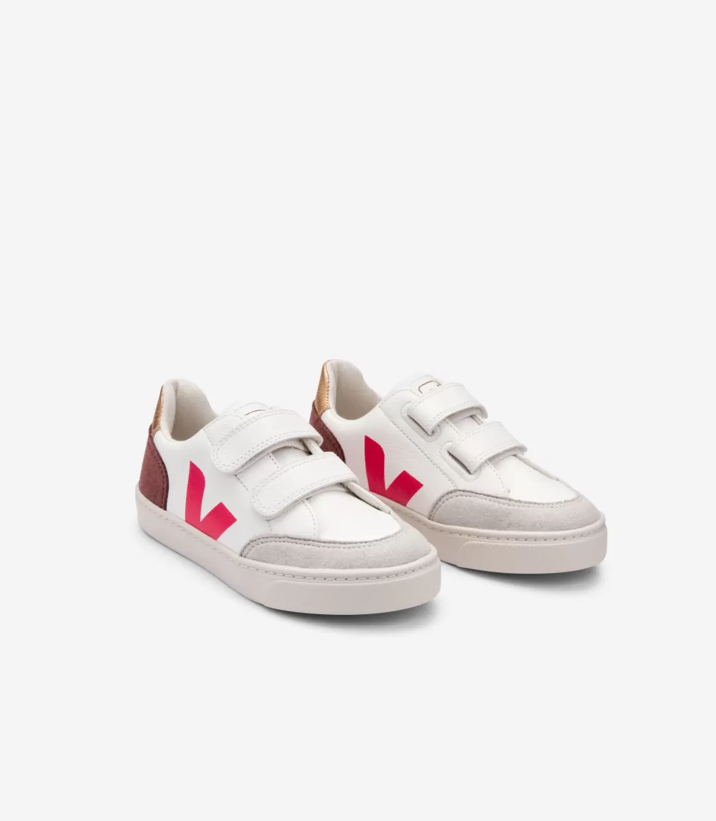 V-12 LEATHER WHITE MULTICO DRIED PETAL>VEJA Online