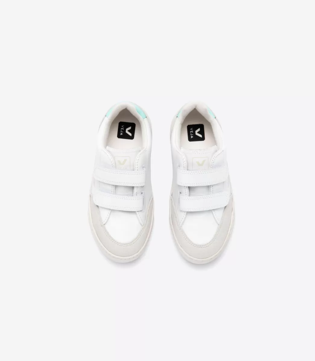 V-12 LEATHER WHITE PARME TURQUOISE>VEJA Online
