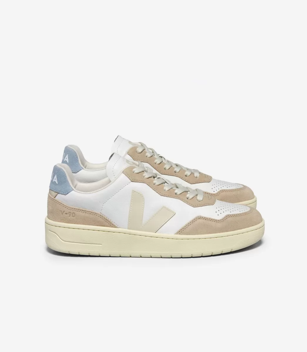 V-90 LEATHER WHITE PIERRE STEEL>VEJA Outlet