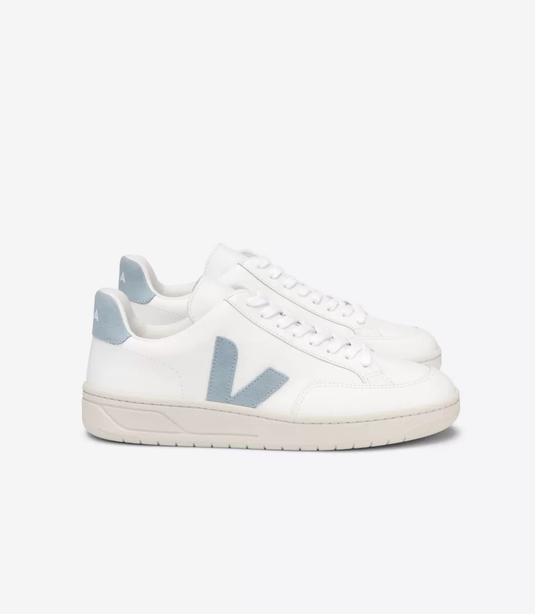 V-12 LEATHER WHITE STEEL>VEJA Discount