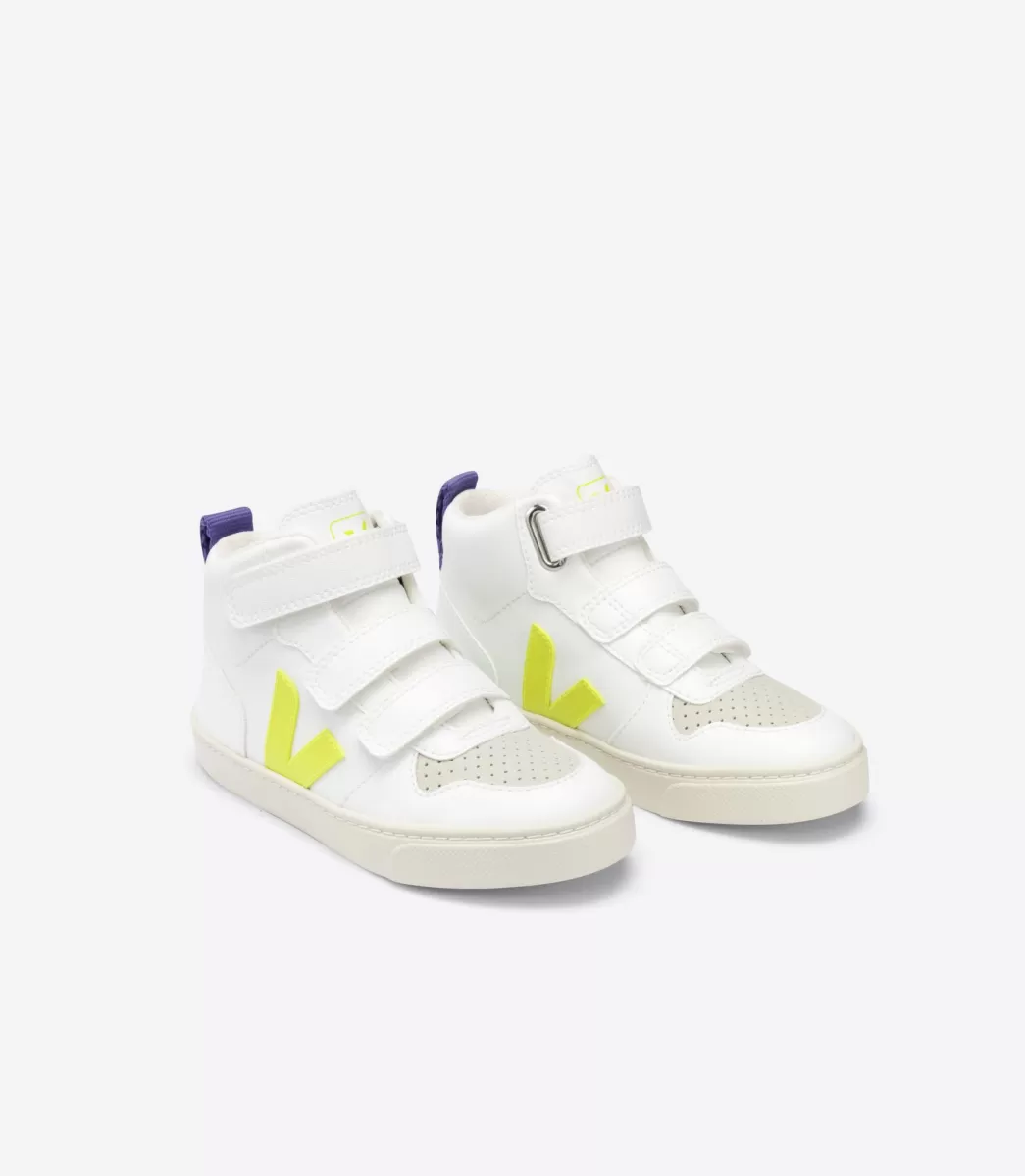 V-10 MID CWL WHITE JAUNE FLUO PURPLE>VEJA Cheap