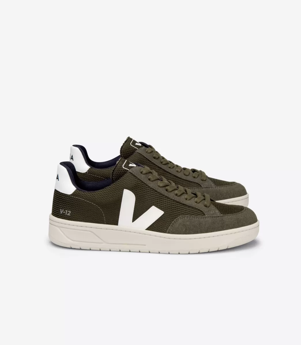 V-12 VEGAN B-MESH OLIVE WHITE>VEJA Fashion